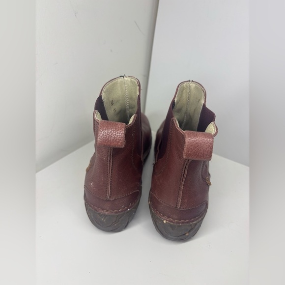 El Naturalista Maroon Burgundy Leather Ankle Booties Red Purple Nature 8 8.5 39 - Picture 3 of 4